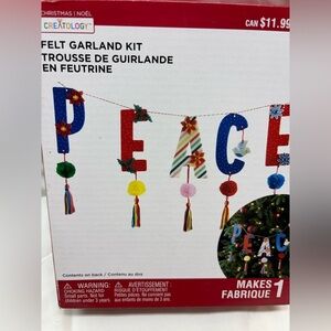 Colorful Felt Garland Kit for Holiday Decor makes 1 PEACE Craft